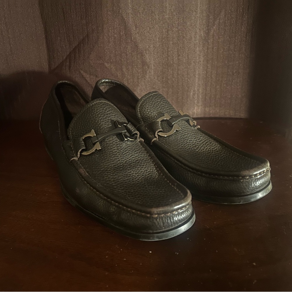 Brown Ferragamo Leather Loafers
